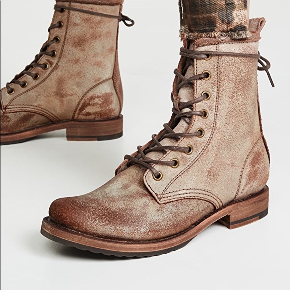 Frye Brown Combat & Moto Boots